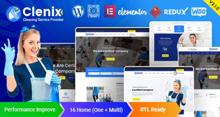 Clenix – Cleaning Services WordPress Theme