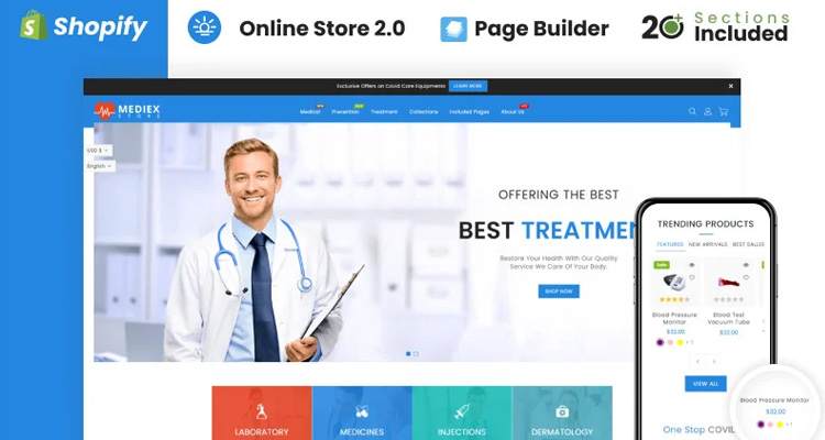 Mediex Health & Medicine Store Shopify Theme