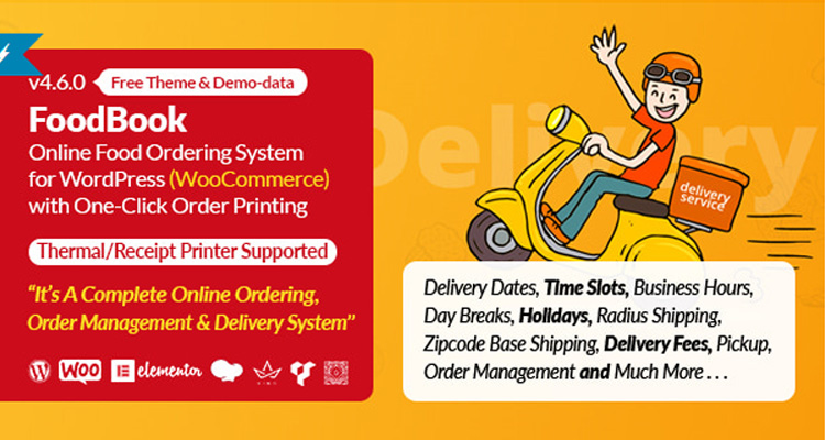 FoodBook | Online Food Ordering & Delivery System for WordPress with One-Click Order Printing 4.3.9